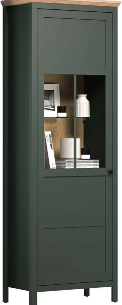 Vitrine Stanton tannengrün Eiche Evoke Coast Nachbildung B/H/T: ca. 69x198x39 cm
