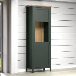 Vitrine Stanton tannengrün Eiche Evoke Coast Nachbildung B/H/T: ca. 69x198x39 cm