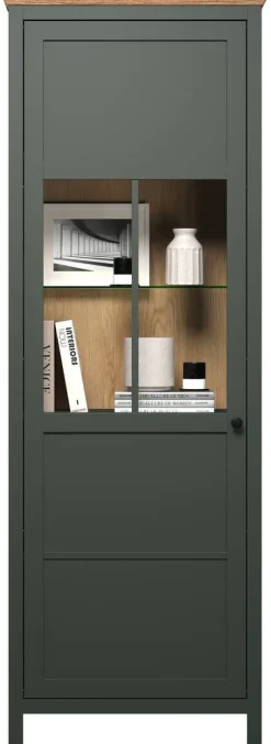 Vitrine Stanton tannengrün Eiche Evoke Coast Nachbildung B/H/T: ca. 69x198x39 cm