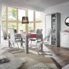 Vitrine Stone Beton Optik weiß glänzend B/H/T: ca. 92x194x37 cm