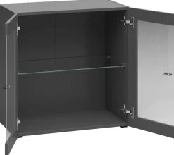 Vitrine System 64 anthrazit matt B/H/T: ca. 64x64x35 cm