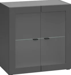Vitrine System 64 anthrazit matt B/H/T: ca. 64x64x35 cm