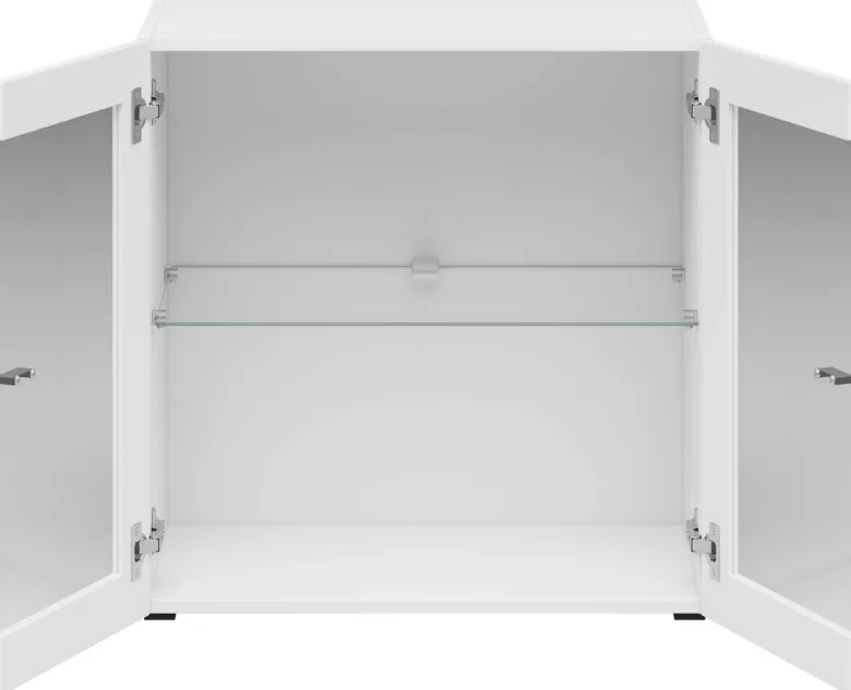 Vitrine System 64 weiß matt B/H/T: ca. 64x64x35 cm