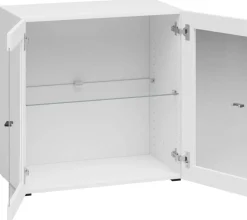 Vitrine System 64 weiß matt B/H/T: ca. 64x64x35 cm