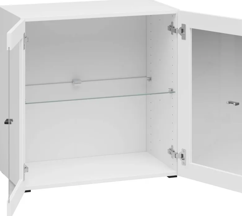Vitrine System 64 weiß matt B/H/T: ca. 64x64x35 cm
