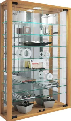 Vitrine Vitrosa buche Holzwerkstoff Glas B/H/T: ca. 59x91x18 cm