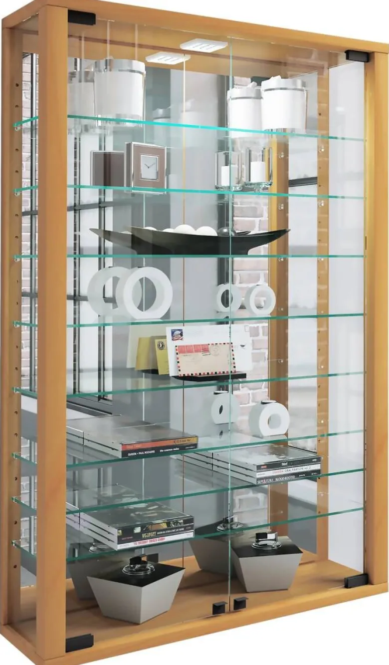Vitrine Vitrosa buche Holzwerkstoff Glas B/H/T: ca. 59x91x18 cm