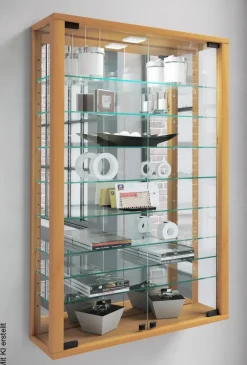 Vitrine Vitrosa buche Holzwerkstoff Glas B/H/T: ca. 59x91x18 cm