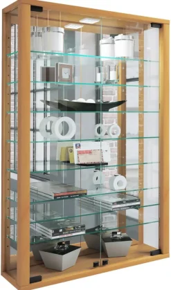 Vitrine Vitrosa buche Nachbildung Holzwerkstoff Glas B/H/T: ca. 59x91x18 cm