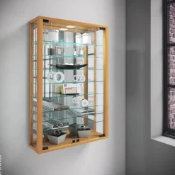 Vitrine Vitrosa buche Nachbildung Holzwerkstoff Glas B/H/T: ca. 59x91x18 cm