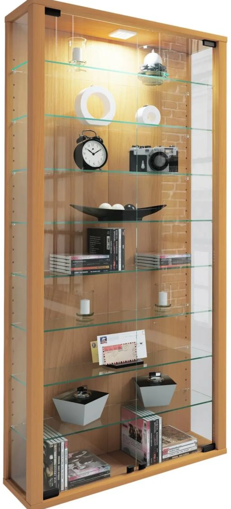 Vitrine Vitrosa Maxi buche Holzwerkstoff Glas B/H/T: ca. 59x113x18 cm