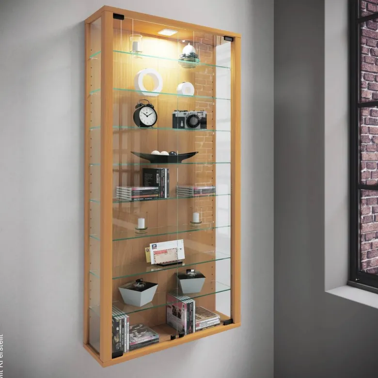 Vitrine Vitrosa Maxi buche Holzwerkstoff Glas B/H/T: ca. 59x113x18 cm
