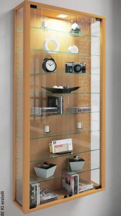 Vitrine Vitrosa Maxi buche Holzwerkstoff Glas B/H/T: ca. 59x113x18 cm