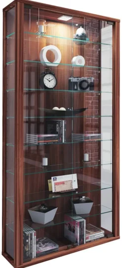 Vitrine Vitrosa Maxi nussbaum Nachbildung Holzwerkstoff Glas B/H/T: ca. 59x113x18 cm