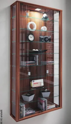 Vitrine Vitrosa Maxi nussbaum Nachbildung Holzwerkstoff Glas B/H/T: ca. 59x113x18 cm