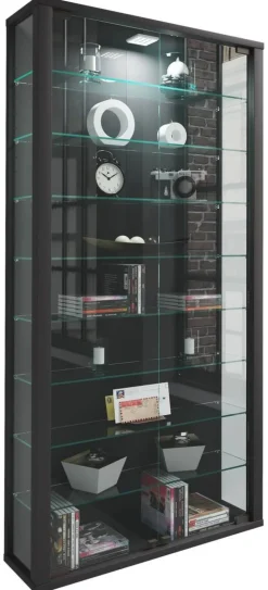 Vitrine Vitrosa Maxi schwarz Holzwerkstoff Glas B/H/T: ca. 59x113x18 cm