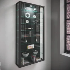 Vitrine Vitrosa Maxi schwarz Holzwerkstoff Glas B/H/T: ca. 59x113x18 cm