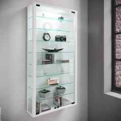 Vitrine Vitrosa Maxi weiß Holzwerkstoff Glas B/H/T: ca. 59x113x18 cm