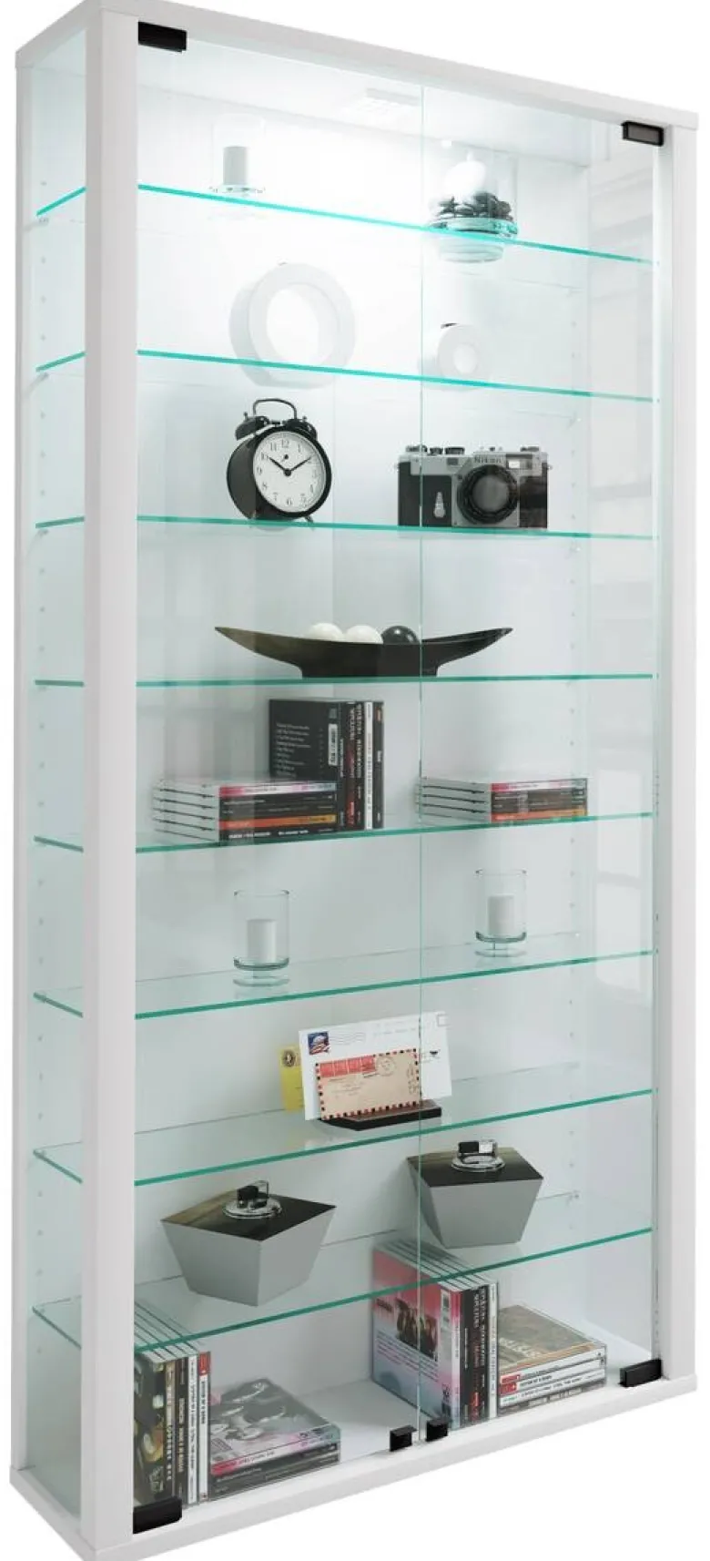 Vitrine Vitrosa Maxi weiß Holzwerkstoff Glas B/H/T: ca. 59x113x18 cm