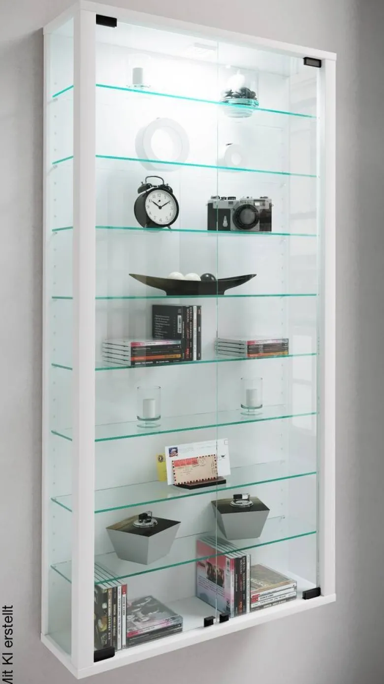 Vitrine Vitrosa Maxi weiß Holzwerkstoff Glas B/H/T: ca. 59x113x18 cm