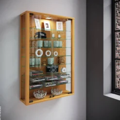 Vitrine Vitrosa Mini buche Nachbildung weiß Holzwerkstoff Holzwerkstoff