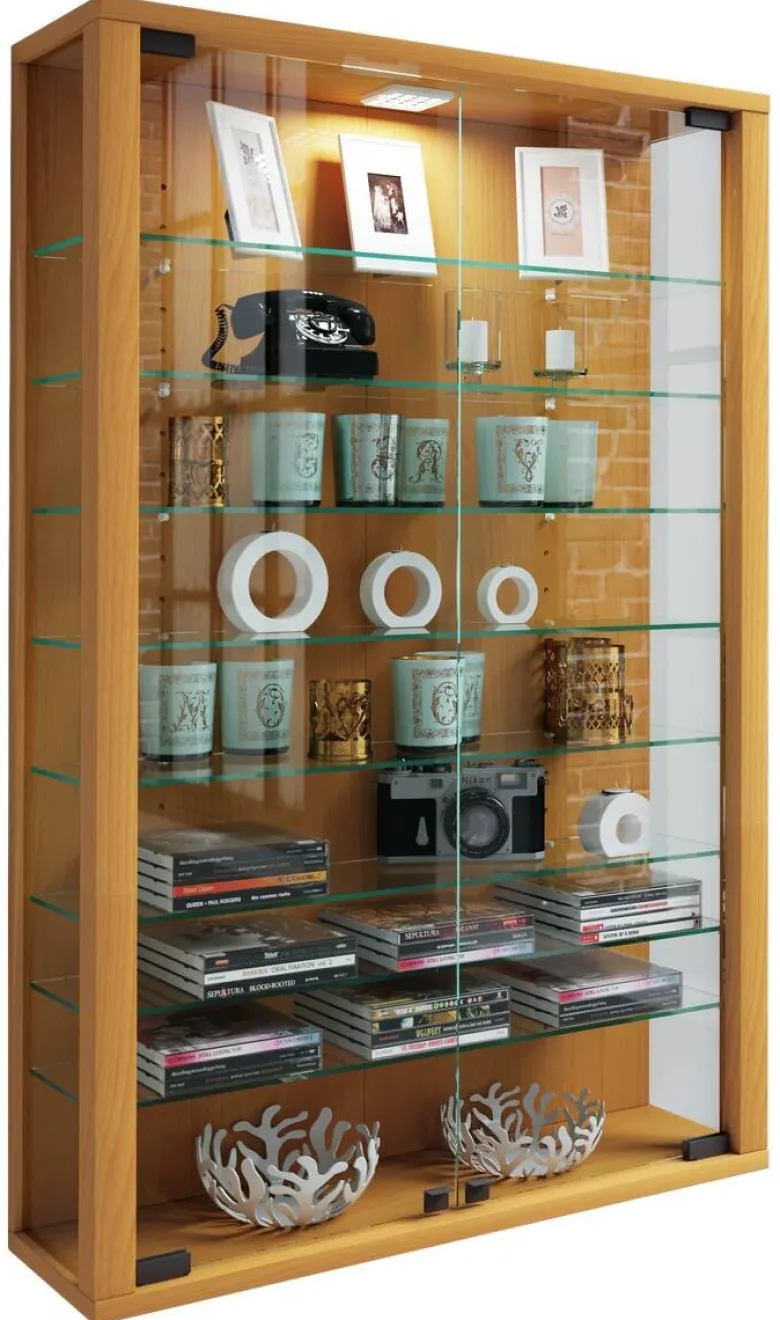 Vitrine Vitrosa Mini buche Nachbildung weiß Holzwerkstoff Holzwerkstoff