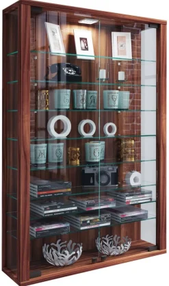 Vitrine Vitrosa Mini nussbaum Nachbildung Holzwerkstoff Glas B/H/T: ca. 59x90x18 cm