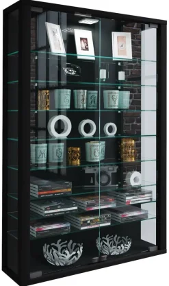 Vitrine Vitrosa Mini schwarz Holzwerkstoff Glas B/H/T: ca. 59x90x18 cm