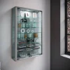 Vitrine Vitrosa Mini silber Holzwerkstoff Glas B/H/T: ca. 59x90x18 cm