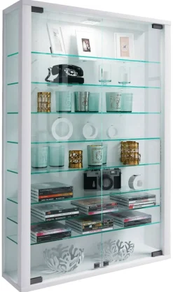 Vitrine Vitrosa Mini weiß Holzwerkstoff Glas B/H/T: ca. 59x90x18 cm