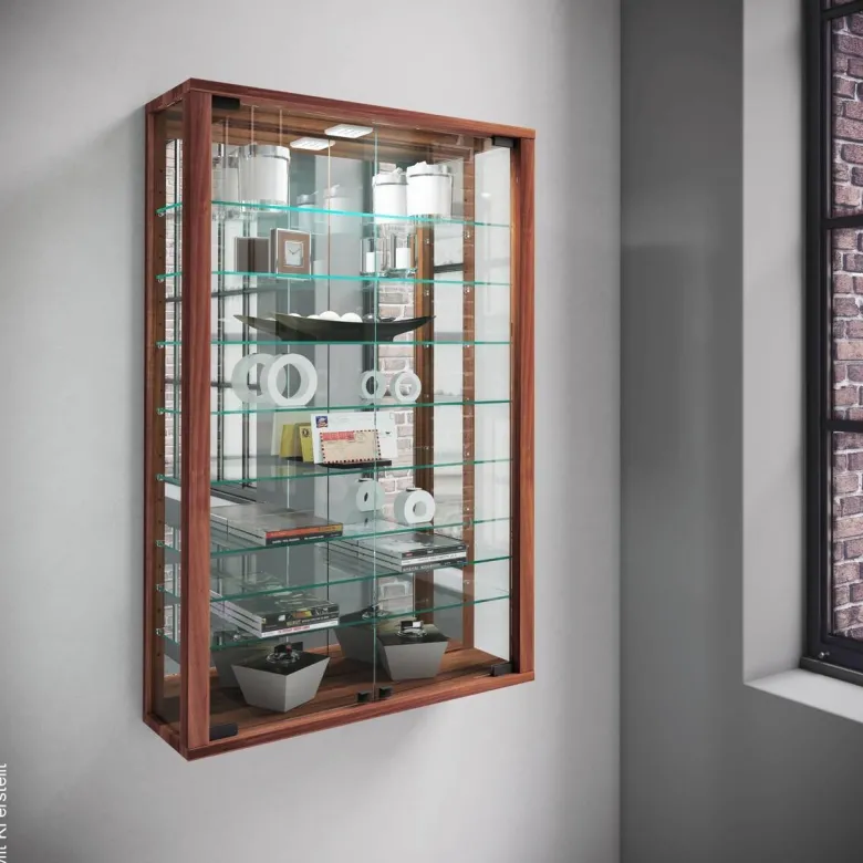 Vitrine Vitrosa nussbaum Nachbildung Holzwerkstoff Glas