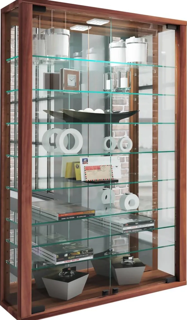 Vitrine Vitrosa nussbaum Nachbildung Holzwerkstoff Glas