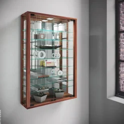 Vitrine Vitrosa nussbaum Nachbildung Holzwerkstoff Glas B/H/T: ca. 59x91x18 cm
