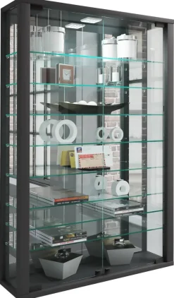 Vitrine Vitrosa schwarz Holzwerkstoff Glas B/H/T: ca. 59x91x18 cm