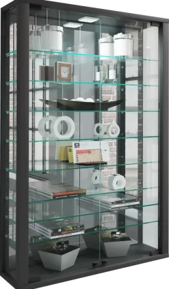 Vitrine Vitrosa schwarz Holzwerkstoff Glas B/H/T: ca. 59x91x18 cm