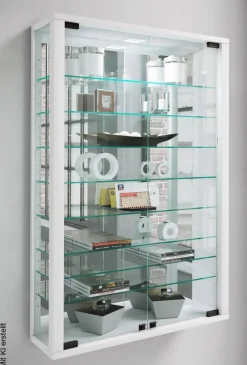 Vitrine Vitrosa weiß Holzwerkstoff Glas B/H/T: ca. 59x91x18 cm