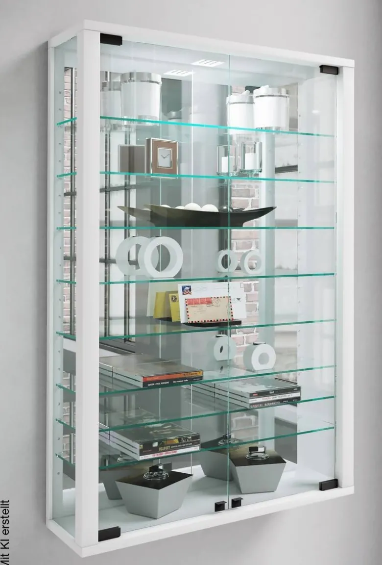 Vitrine Vitrosa weiß Holzwerkstoff Glas B/H/T: ca. 59x91x18 cm