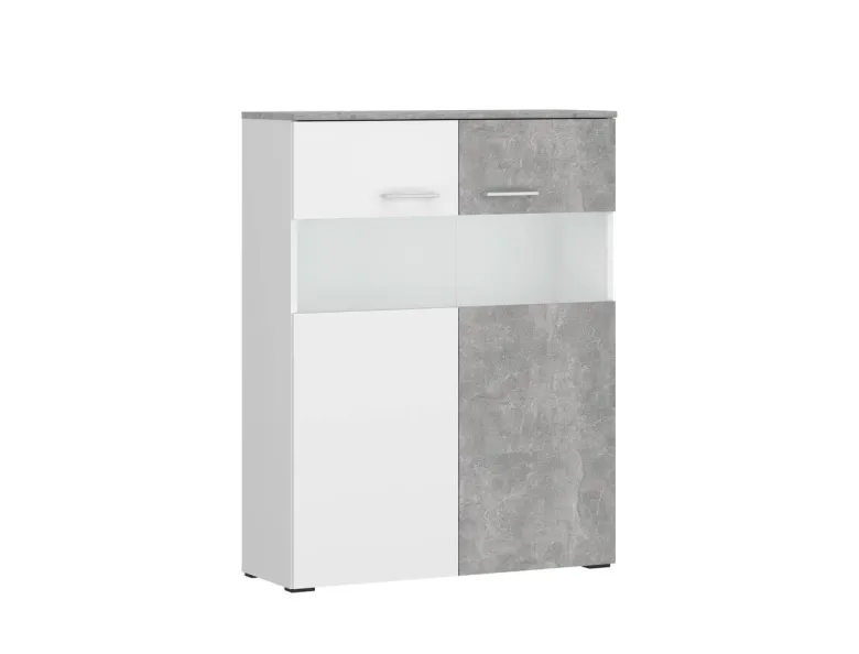 Vitrine Vulcan Plus Beton Optik B/H/T: ca. 85x113x35 cm