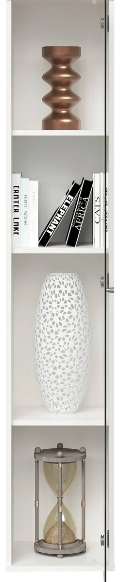 Vitrine weiß B/H/T: ca. 32x171x33 cm