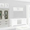 Vitrine weiß Pinie Nachbildung B/H/T: ca. 123x162x48 cm
