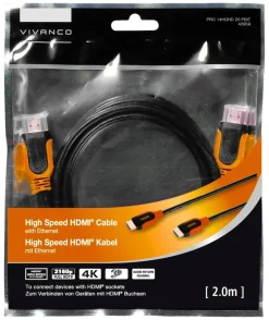 Vivanco HDMI-Kabel schwarz orange