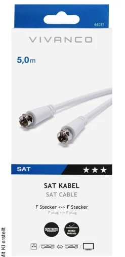 Vivanco SAT-Anschlusskabel 44071 weiß