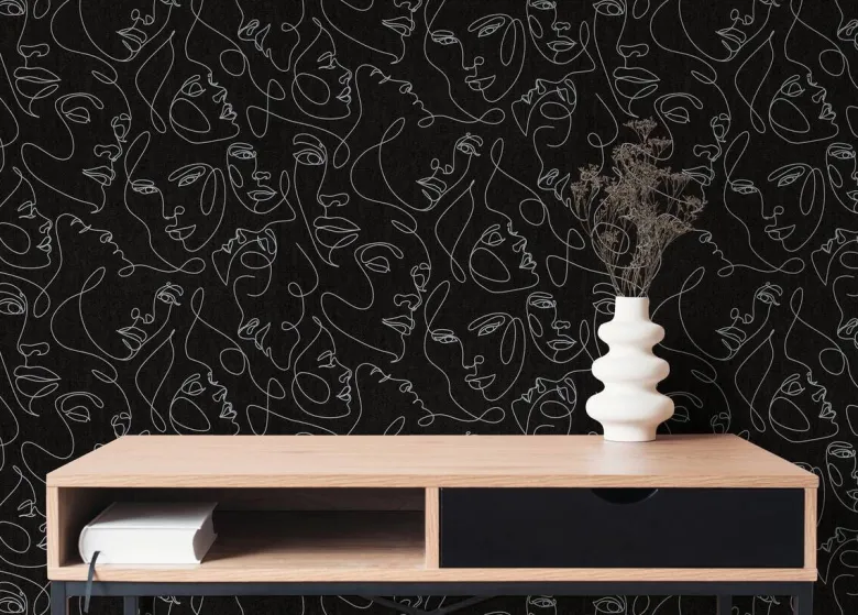 Vliestapete Abstrakt schwarz silber B/L: ca. 53x1005 cm