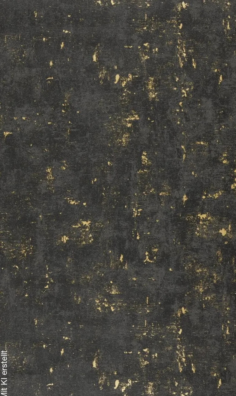 Vliestapete Betonoptik schwarz gold B/L: ca. 53x1005 cm