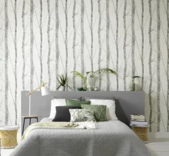 Vliestapete Birkenwald grau creme B/L: ca. 53x1005 cm