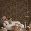 Vliestapete Blätter bronze braun B/L: ca. 53x1005 cm glitzernd