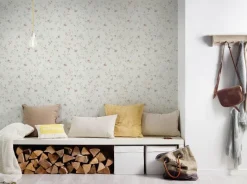 Vliestapete Blumen creme bunt B/L: ca. 53x1005 cm