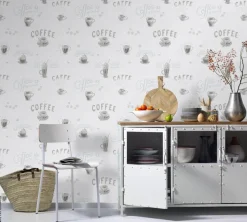 Vliestapete Coffee grau B/L: ca. 53x1005 cm