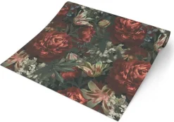 Vliestapete Floral schwarz bunt B/L: ca. 53x1005 cm