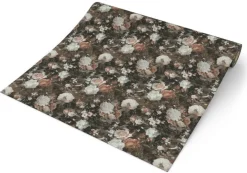 Vliestapete Floral schwarz beige B/L: ca. 53x1005 cm